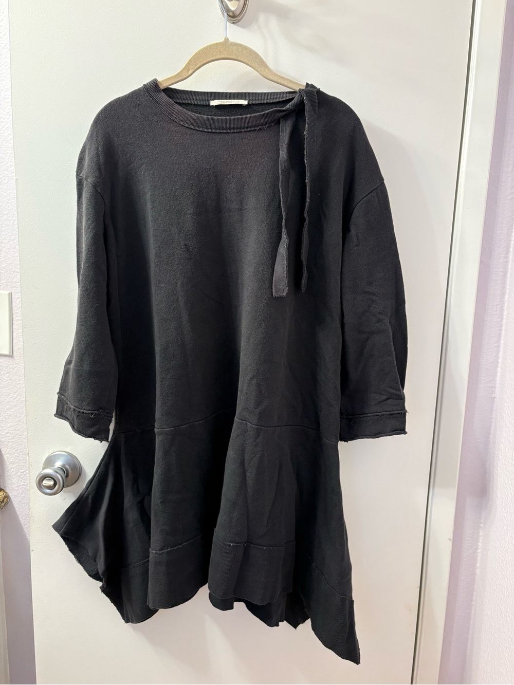 Zara Trafaluc (Small) distressed Black Ribbed Crewneck Sweater Pre❤️ PTP 24 +